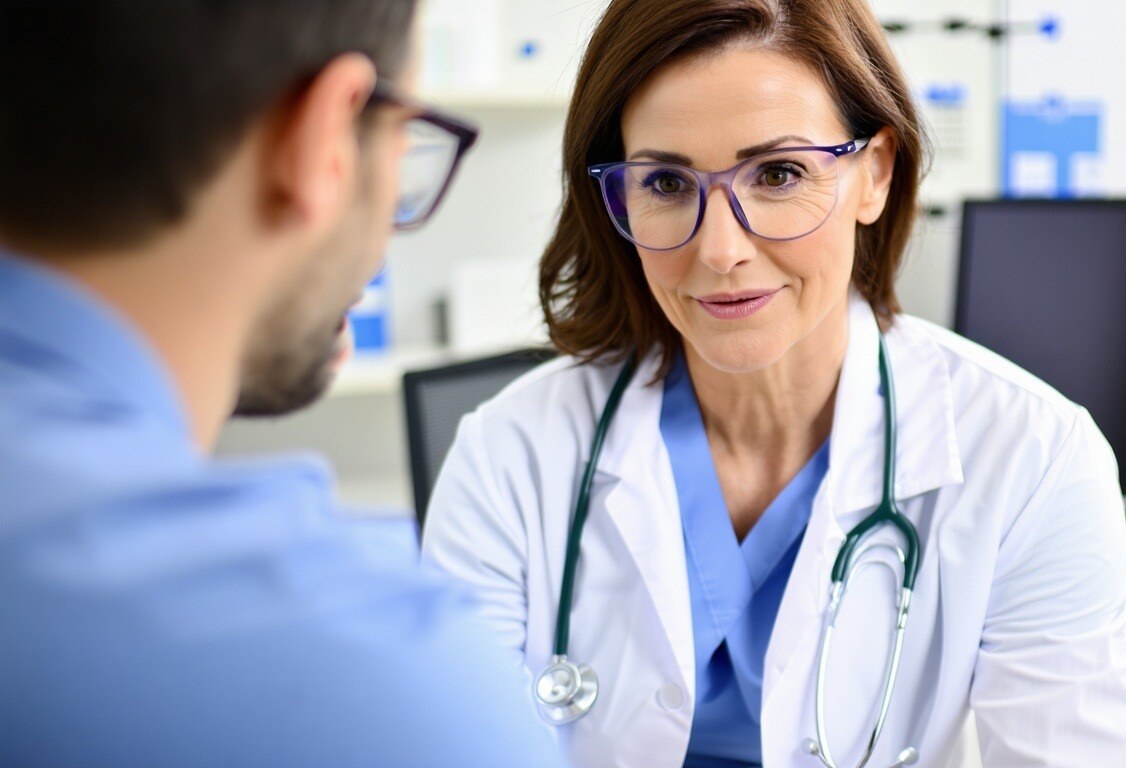 Medical provider on consultation with a patient, making adjustments to the plan to keep them on track toward optimal health-1